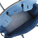 Hermes Birkin 30 Bleu Tie Togo Permabrass Hardware