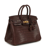 Hermes Birkin 25 Havane Matte Alligator Gold Hardware