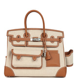 Hermes Birkin Cargo 35 Gold Swift and Gold-Ecru Toile H Canvas Palladium Hardware