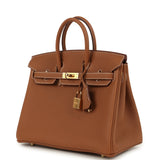 Hermes Birkin 25 Gold Togo Gold Hardware
