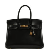 Hermes Birkin 30 Black Box Gold Hardware - Thumbnail View 1