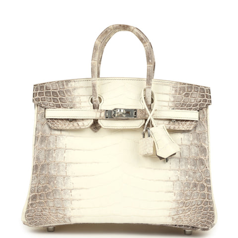 Hermes Birkin 25 Himalaya Niloticus Crocodile Palladium Hardware