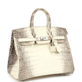 Hermes Birkin 25 Himalaya Niloticus Crocodile Palladium Hardware