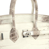 Hermes Birkin 25 Himalaya Niloticus Crocodile Palladium Hardware