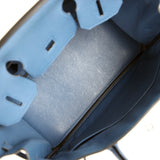 Pre-owned Hermes Birkin 30 Bleu Agate Clemence Palladium Hardware