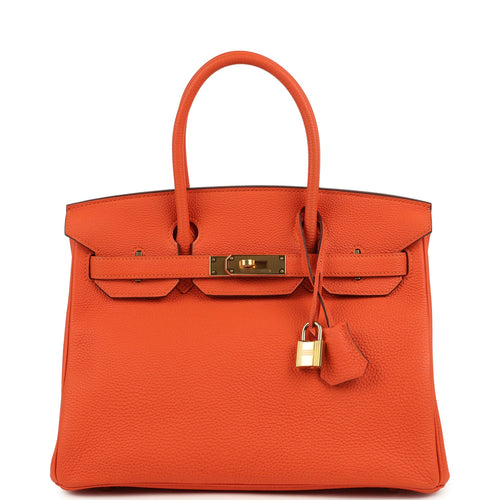 Hermes Birkin 30 Feu Togo Gold Hardware
