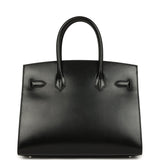 Pre-owned Hermes Birkin Sellier 30 Black Box Palladium Hardware
