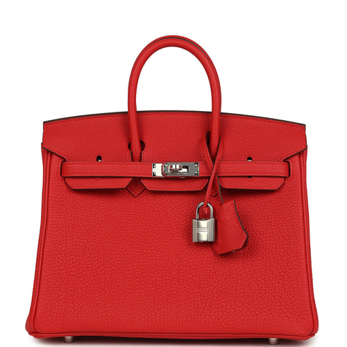 Hermes Birkin 25 Rouge Radieux Togo Palladium Hardware