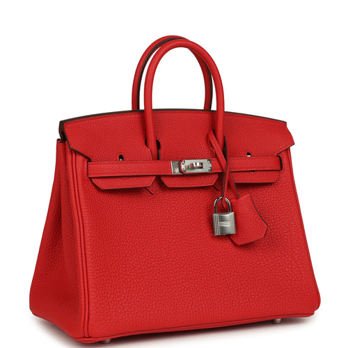 Hermes Birkin 25 Rouge Radieux Togo Palladium Hardware
