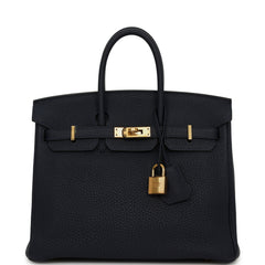 Hermes Birkin 25 Bleu Nuit Togo Gold Hardware