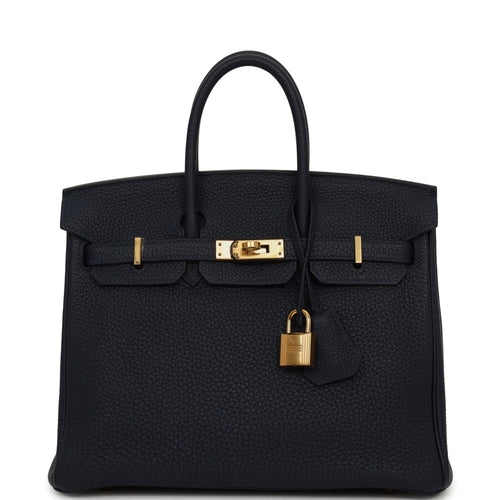 Hermes Birkin 25 Bleu Nuit Togo Gold Hardware