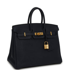 Hermes Birkin 25 Bleu Nuit Togo Gold Hardware