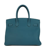 Pre-owned Hermes Birkin 30 Cobalt Togo Gold Hardware