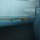 Pre-owned Hermes Birkin 30 Cobalt Togo Gold Hardware