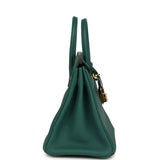 Pre-owned Hermes Birkin 25 Malachite Togo Gold Hardware