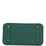 Pre-owned Hermes Birkin 25 Malachite Togo Gold Hardware