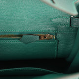 Pre-owned Hermes Birkin 25 Malachite Togo Gold Hardware