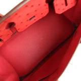 Pre-owned Hermes Birkin 30 Bougainvillea Ostrich Palladium Hardware