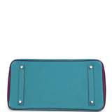 Pre-owned Hermes Special Order (HSS) Birkin 35 Bleu Izmir and Anemone Togo Brushed Palladium Hardware