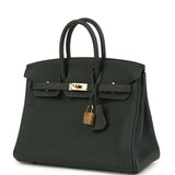 Hermes Birkin 25 Vert Fonce Togo Gold Hardware