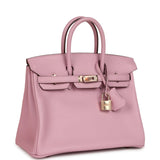 Hermes Birkin 25 Mauve Sylvestre Swift Rose Gold Hardware