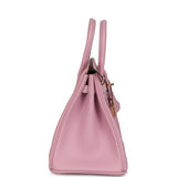 Hermes Birkin 25 Mauve Sylvestre Swift Rose Gold Hardware