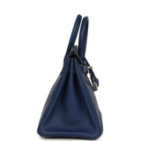 Pre-owned Hermes Birkin 25 Bleu Saphir Swift Palladium Hardware