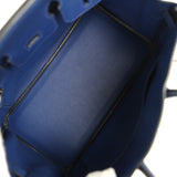 Pre-owned Hermes Birkin 25 Bleu Saphir Swift Palladium Hardware