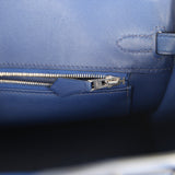 Pre-owned Hermes Birkin 25 Bleu Saphir Swift Palladium Hardware