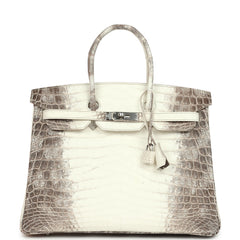 Hermes Birkin 35 Himalaya Niloticus Crocodile Palladium Hardware