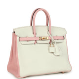 Hermes Special Order (HSS) Birkin 25 White and Rose Sakura Clemence Rose Gold Hardware - Thumbnail View 2