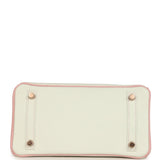Hermes Special Order (HSS) Birkin 25 White and Rose Sakura Clemence Rose Gold Hardware - Thumbnail View 6