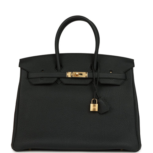 Hermes Birkin 35 Black Togo Gold Hardware