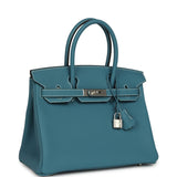 Hermes Birkin 30 Blue Jean Togo Palladium Hardware - Thumbnail View 2