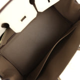 Hermes Special Order (HSS) Birkin 25 Nata and Etoupe Chevre Mysore Brushed Gold Hardware