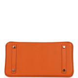 Pre-owned Hermes Birkin 30 Orange Epsom Palladium Hardware