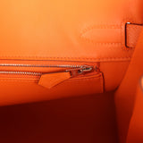 Pre-owned Hermes Birkin 30 Orange Epsom Palladium Hardware