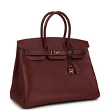 Pre-owned Hermes Birkin 35 Rouge H Epsom Gold Hardware