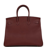 Pre-owned Hermes Birkin 35 Rouge H Epsom Gold Hardware