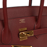Pre-owned Hermes Birkin 35 Rouge H Epsom Gold Hardware