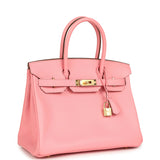 Hermes Birkin 30 Rose Confetti Epsom Palladium Hardware