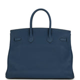 Pre-owned Hermes Birkin 35 Deep Bleu Togo Gold Hardware