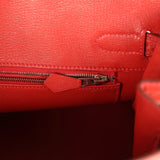Pre-owned Hermes Birkin 30 Rouge Indien Matte Porosus Crocodile Palladium Hardware