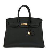 Pre-owned Hermes Birkin 35 Black Togo Gold Hardware - Thumbnail View 1
