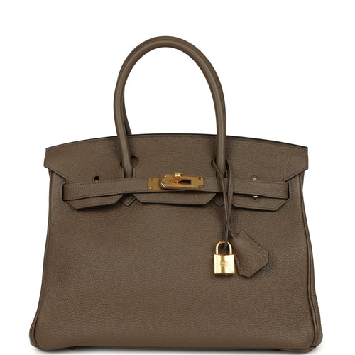 Pre-owned Hermes Birkin 30 Taupe Grey Togo Gold Hardware