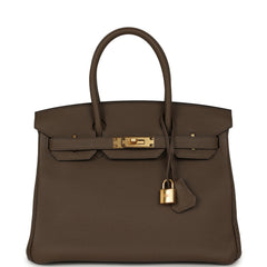 Pre-owned Hermes Birkin 30 Taupe Togo Gold Hardware