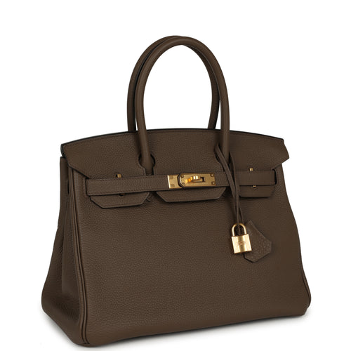 Pre-owned Hermes Birkin 30 Taupe Togo Gold Hardware
