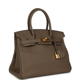 Pre-owned Hermes Birkin 30 Taupe Grey Togo Gold Hardware
