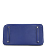 Pre-owned Hermes Candy Birkin 35 Bleu Electric Verso Epsom Palladium Hardware