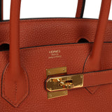 Pre-owned Hermes Birkin 30 Cuivre Togo Gold Hardware